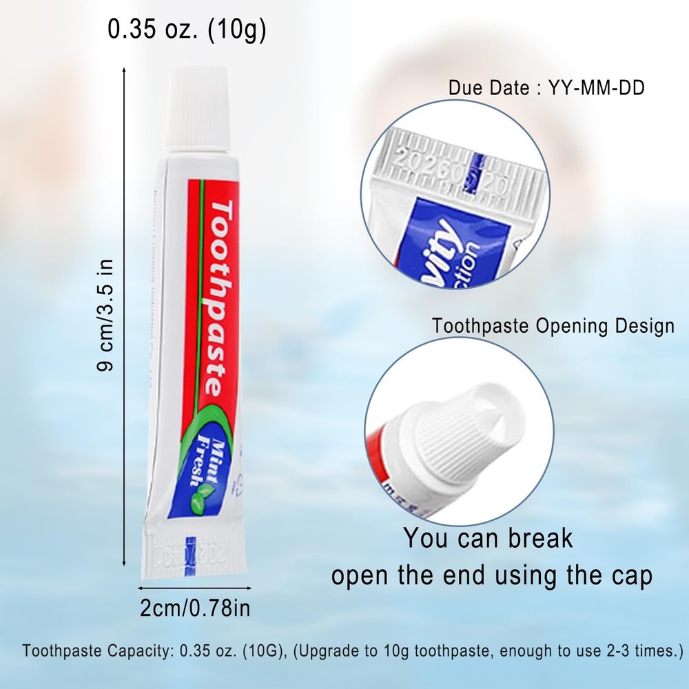 100 Tubes Bulk Travel Size Toothpaste,Extra Small 0.35oz Small Toothpaste Tra...