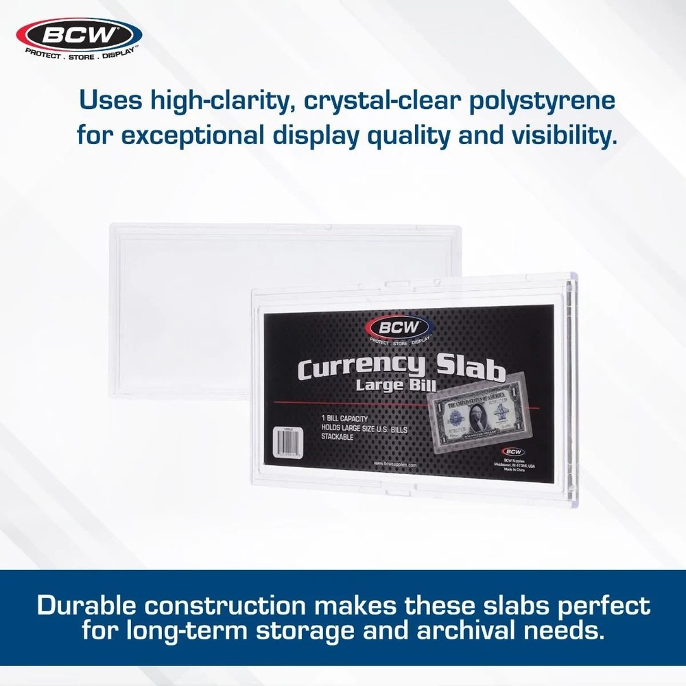 BCW Deluxe Currency Slab Large Bill Stackable