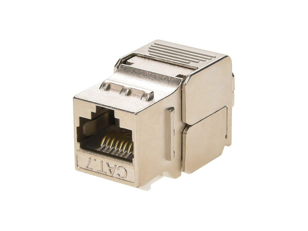 Cat7 180-Degree Keystone Jack, Solid Wire, 25-Pack