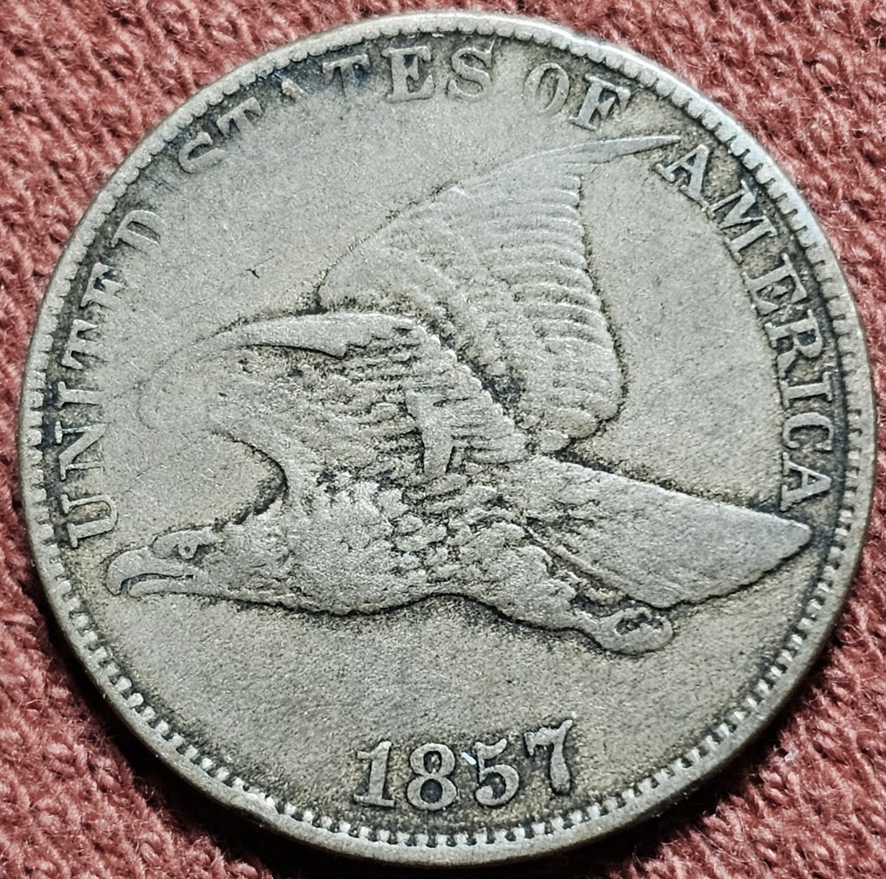 1857 Flying Eagle Cent 1C Coin VF