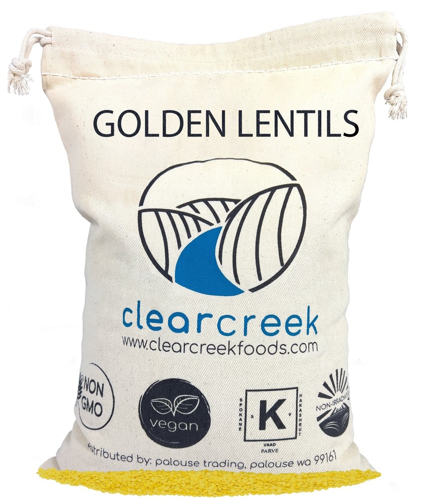 Clear Creek Golden Lentils 4 lbs Drawstring Bag