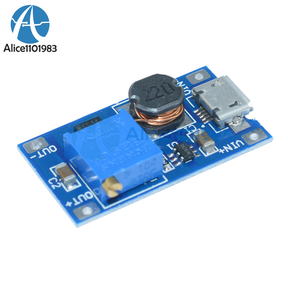 2A Step-up Board MT3608 2V-24V Input DC Boost Converter Module Micro USB/Type-C