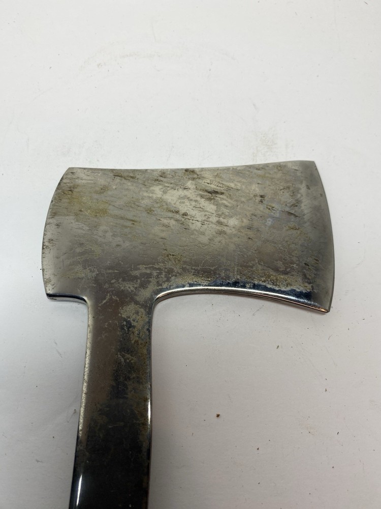 Vintage Ka-Bar Stacked Leather Handle Hatchet With Brown Sheath