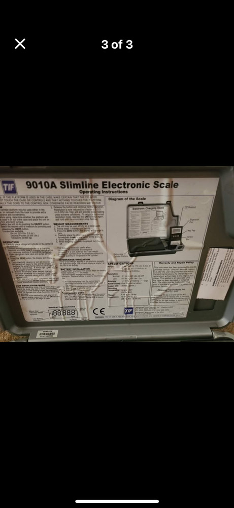 TIF 9010A Slimline Electronic Refrigerant Charging Scale