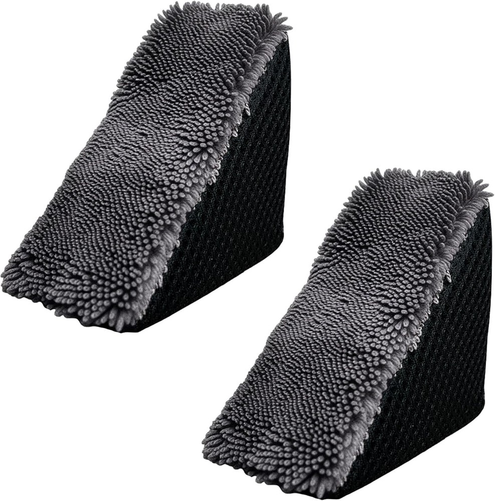 2 Pcs Triangle Tire Shine Applicator, Reusable Tire Dressing Applicator Pads,...