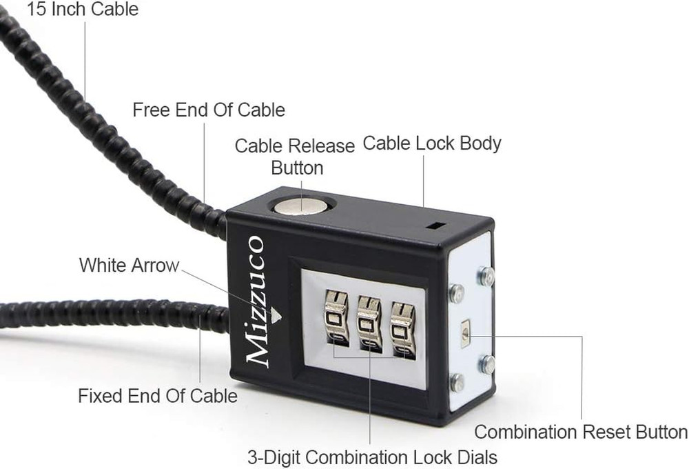 Trigger Lock 3 Digit Combination Gun Lock & Gun Cable Lock Compatible with Many
