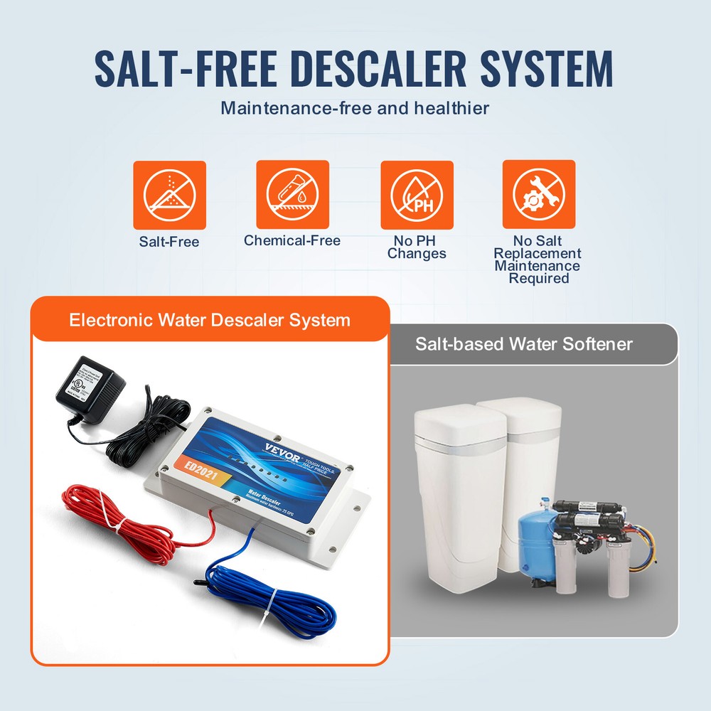 Electronic Water Descaler System Whole House Salt Free Water Softener for Home