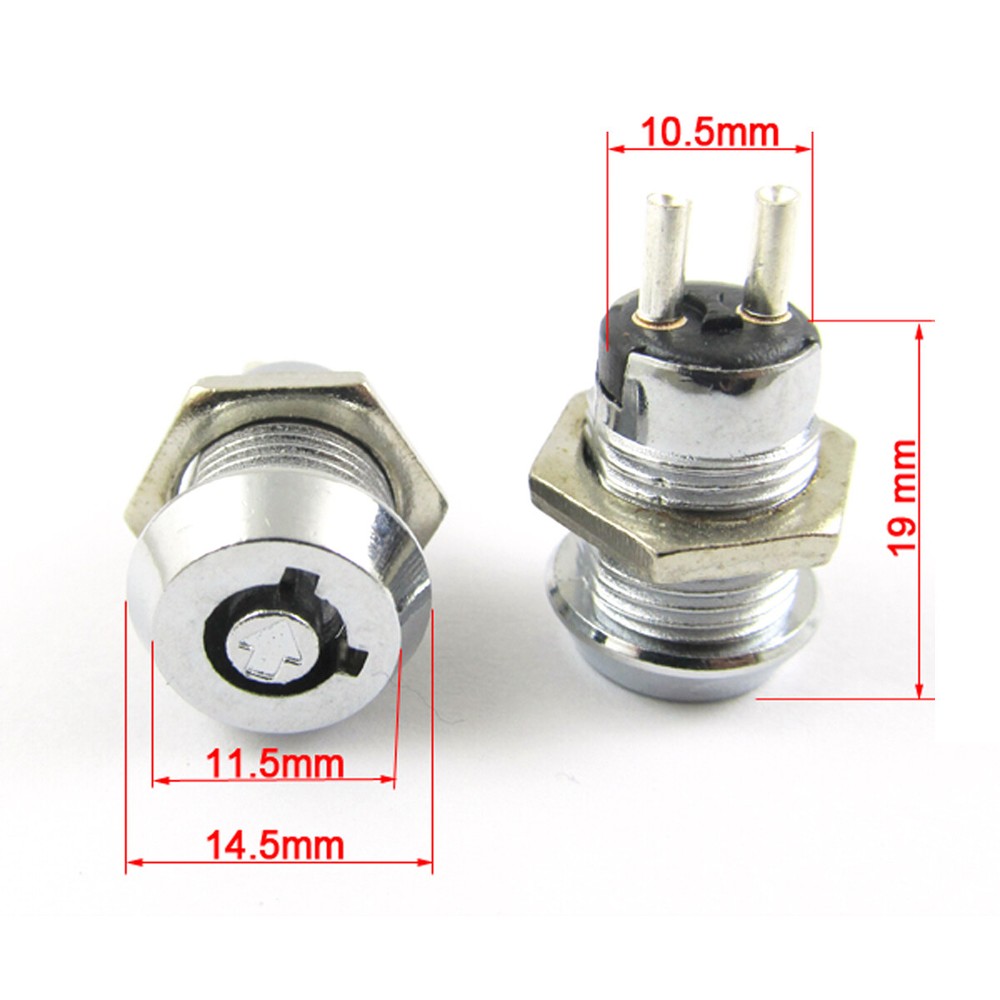 1pc Key Ignition Switch ON/OFF Lock Switch Plastic handle 10.5x19mm