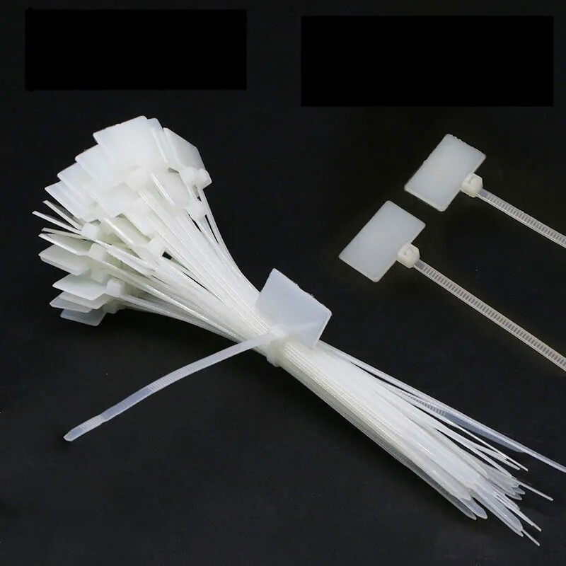 50pcs cable ties with labeling field white cable markers