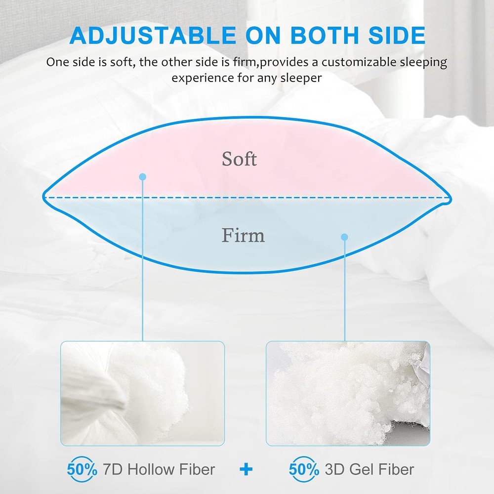 EIUE2PackQueenPillows20x30SuperSoftDownAlternativeMicrofiberForSideBackSleepers