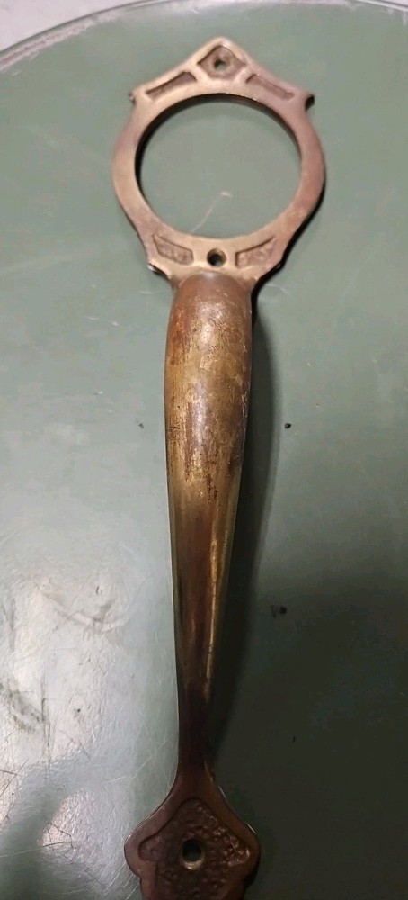 Vintage Antique Large Solid Brass Door Push Pull Ornate Handle Hole