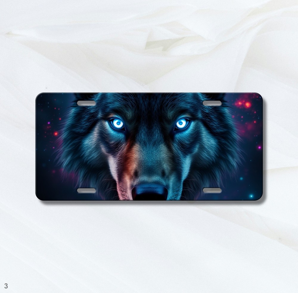 Powerful Wolf License Plate Customizable Car Tag Gift Idea