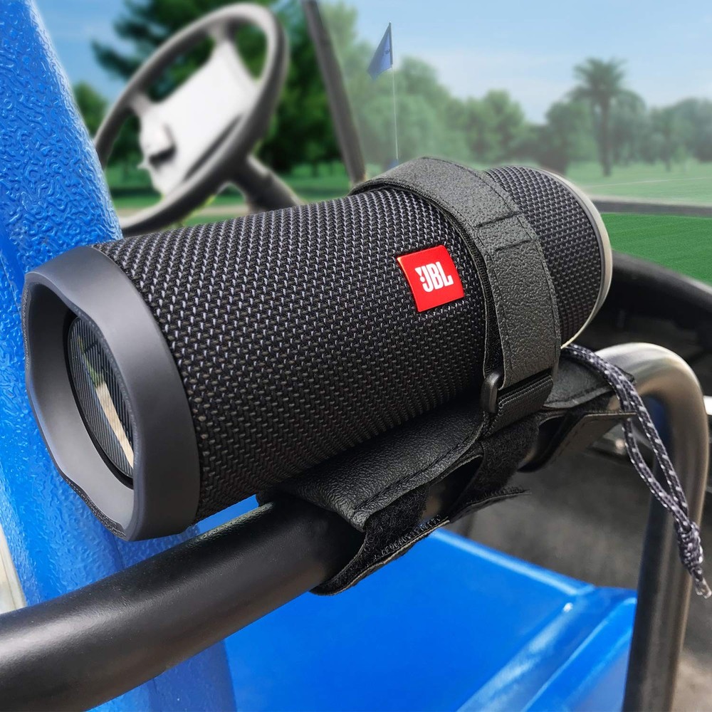Portable Speaker Mount for Golf Carts - Adjustable Strap for Bluetooth Speakers