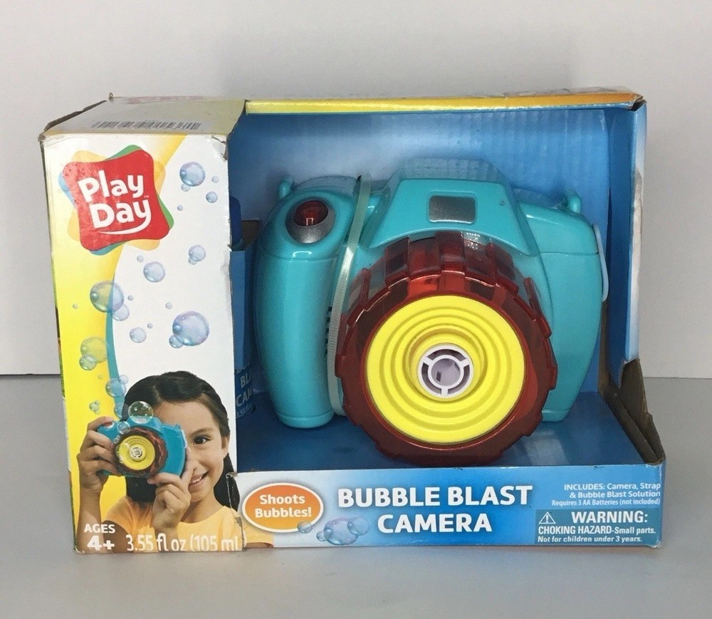 Play Day Bubble Blast Camera with Carrying Strap & Bubble Solution