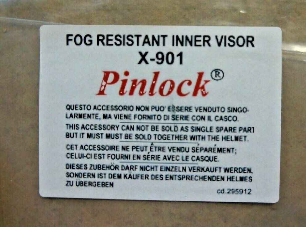 Pinlock Fog Resistant Inner Visor X-901 Shield Replacement Lens