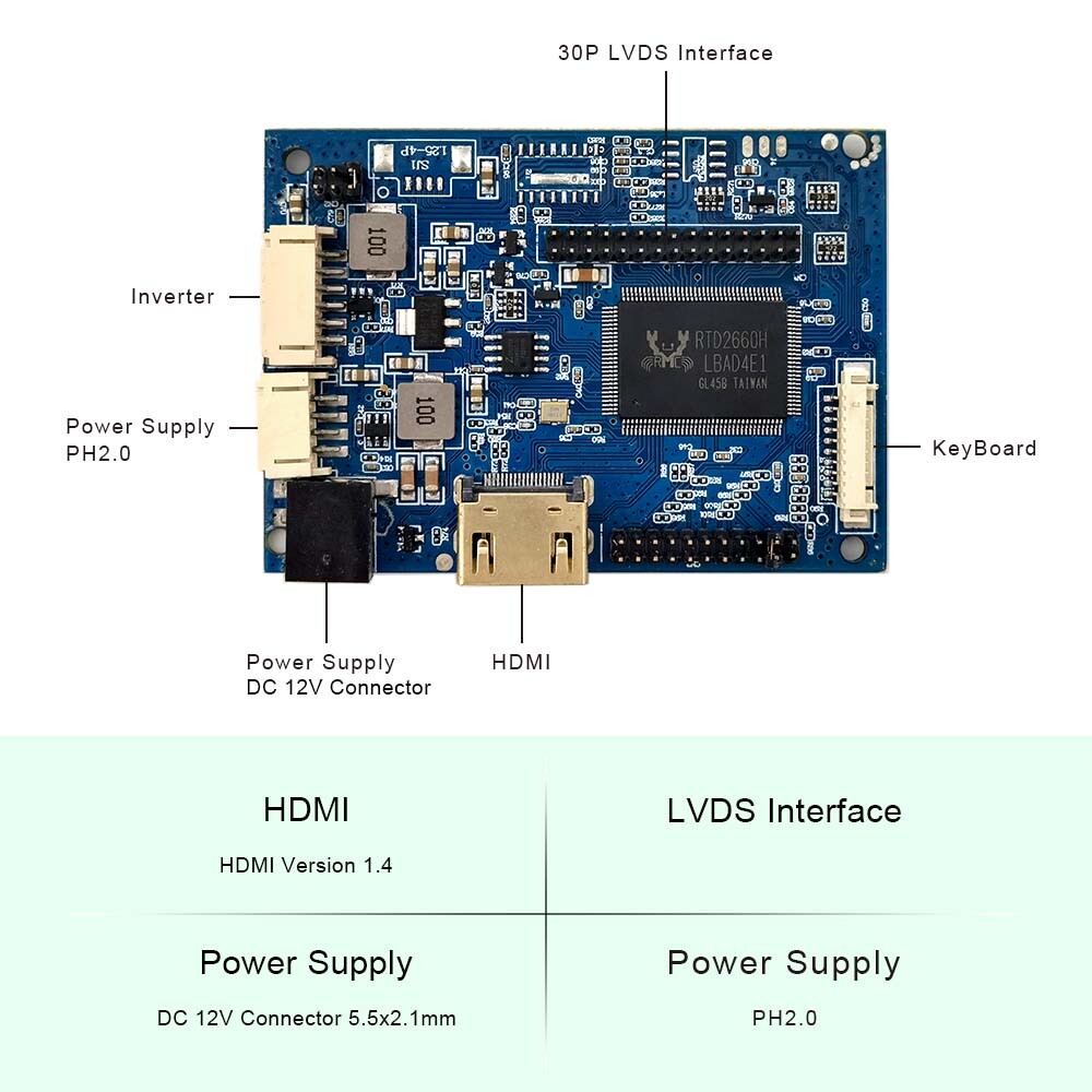 HDMI LCD Controller Board For 10.4inch 640x480 AA104VB04 LCD Screen