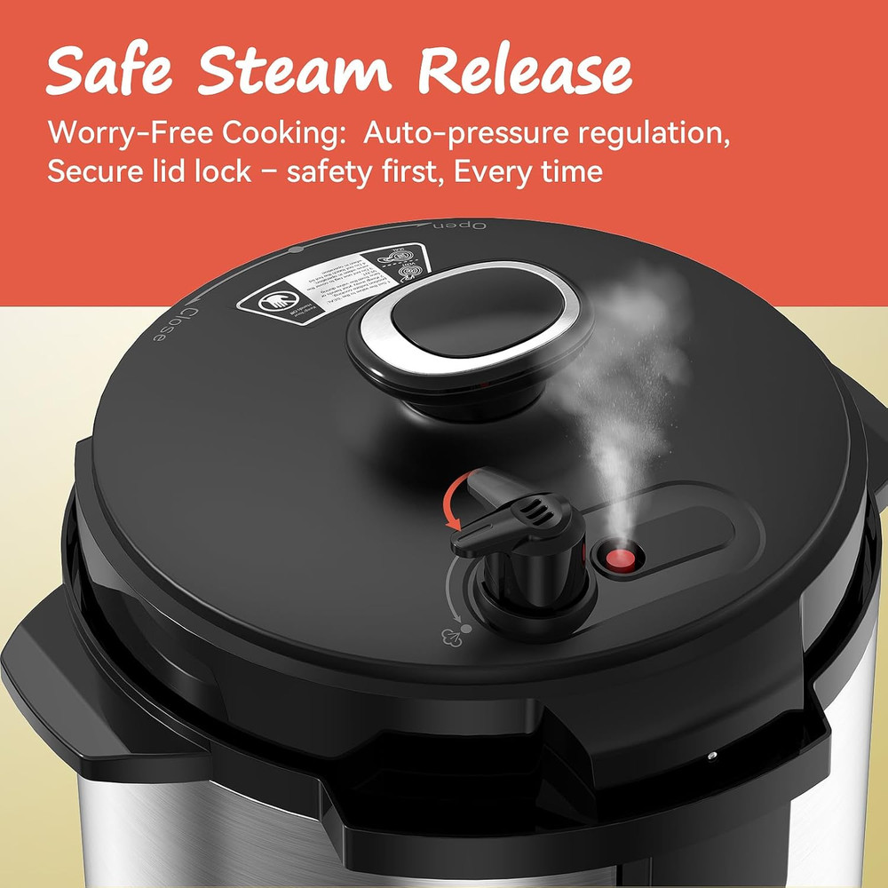 16-in-1 6-Quart Electric Pressure Cooker with Keep Warm Function