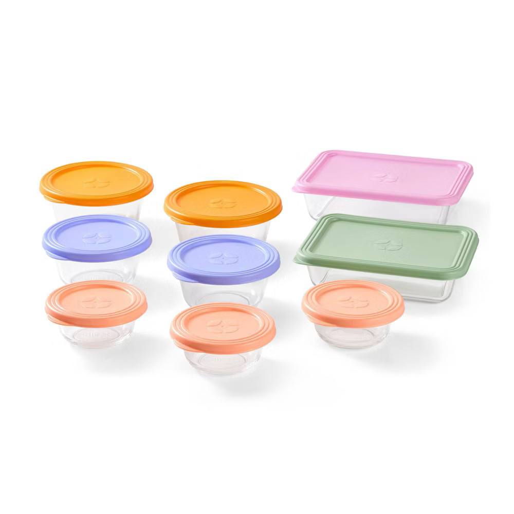 Ello Everyday 18pc Glass Mixed Food Storage Container Set