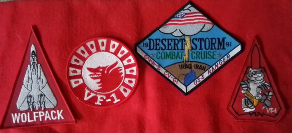 DESERT STORM VF-1 WOLFPACK SQUADRON PATCH SET - F-14A TOMCATS