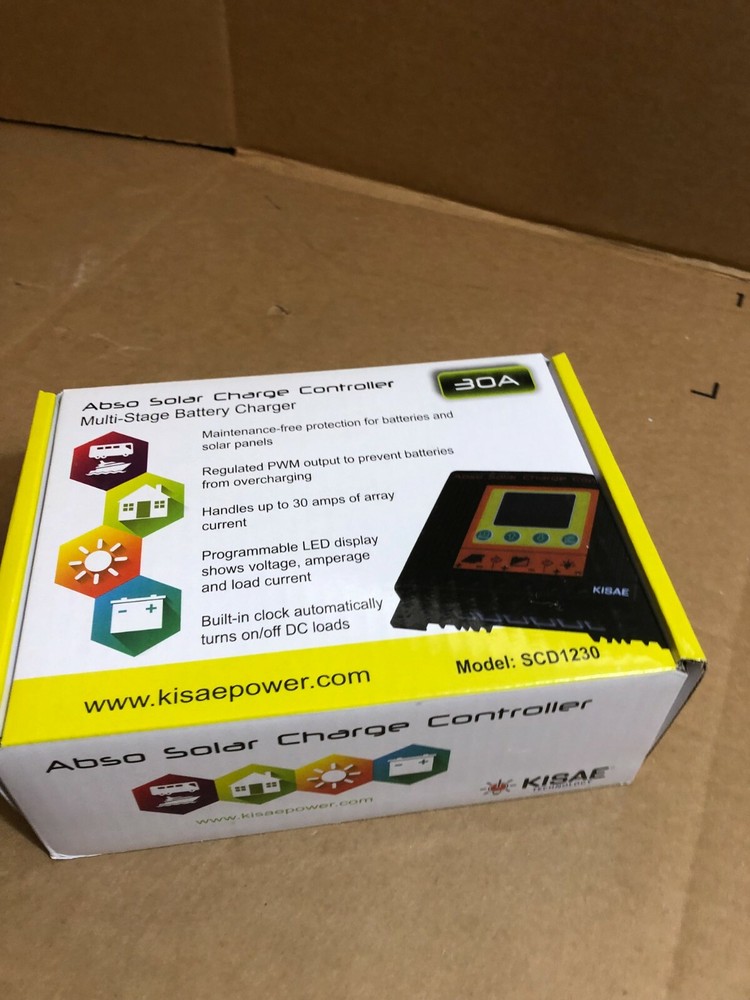 Kisae Technology 30A SCD1230 Solar Regulator Charge Controller DC12/24V LCD ~