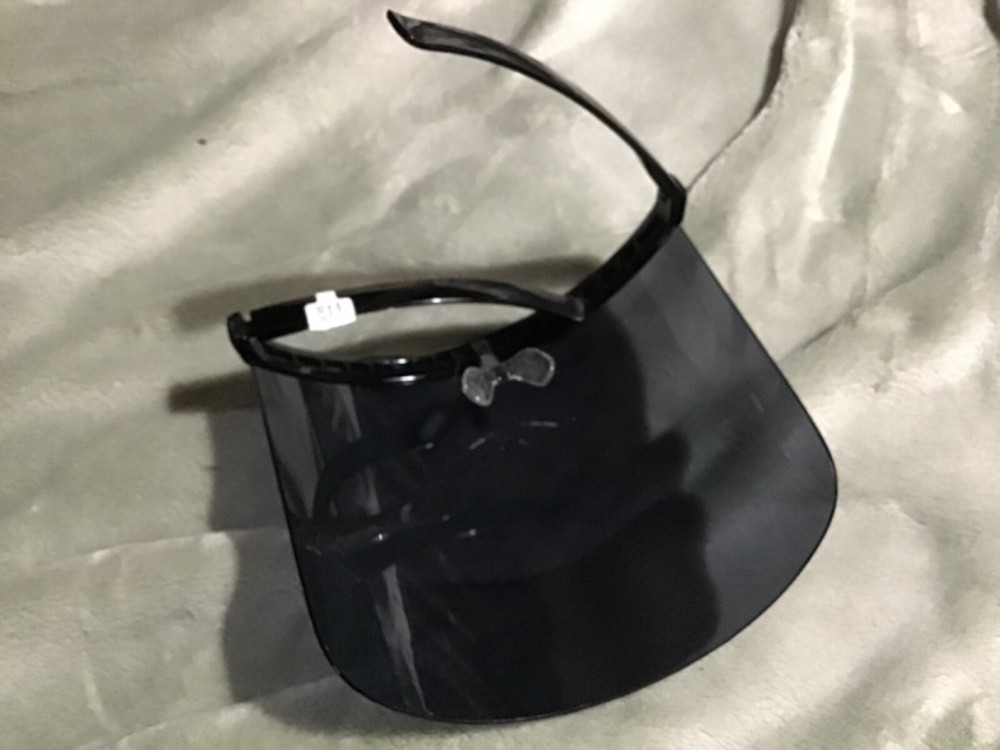 black plastic face shield new with tags