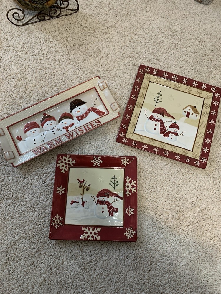3 Beautiful Christmas Plates For Decor Or Use