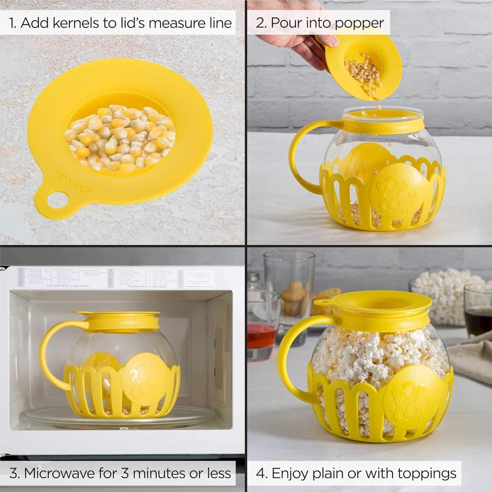 Ecolution Patented Micro-Pop Microwave Popcorn 3-Quart Family Size, Yellow