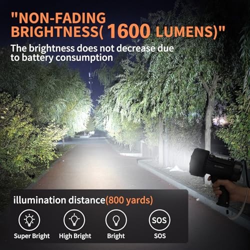 Rechargeable Spotlight Flashlight Floodlight,1000000 Lumen Camouflage Gray-COB