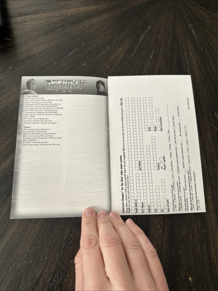 XBOX Manual Only American Chopper