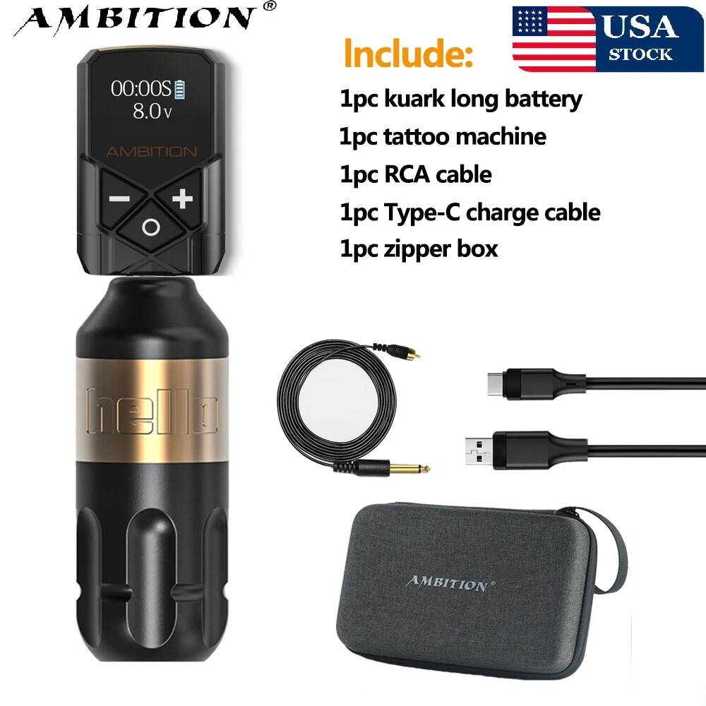 Ambition Rotary Tattoo Machine Stroke 4.0mm Permanent Makeup Pen Coreless Motor
