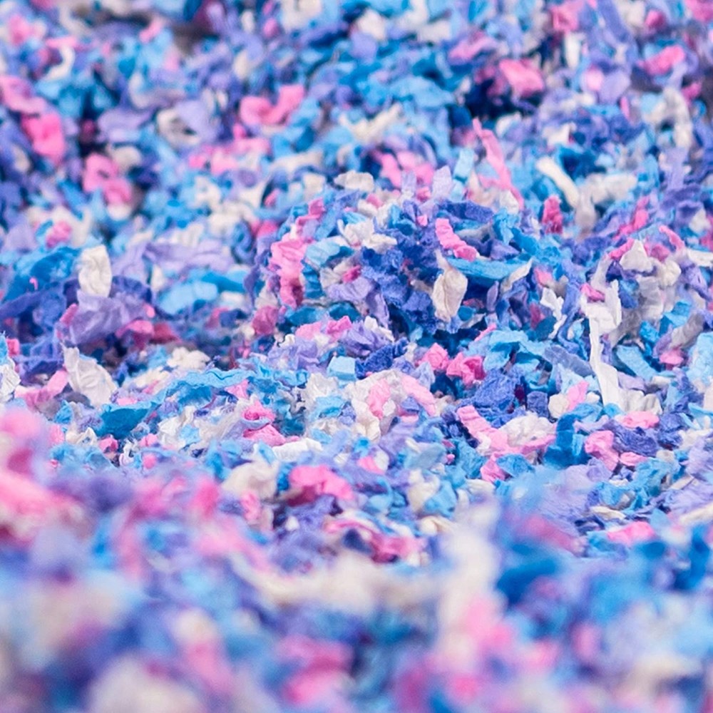 PETSPICK Uber Soft Paper Pet Bedding for Small Animals, Confetti Multi, 56 L