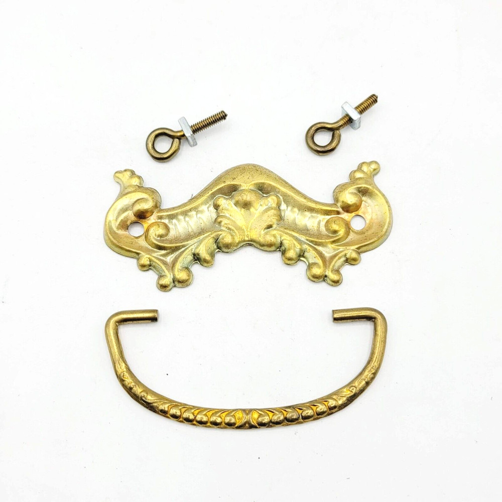 Vintage Brass Drawer Bail Pull Salvage Hardware Reclaimed 3"