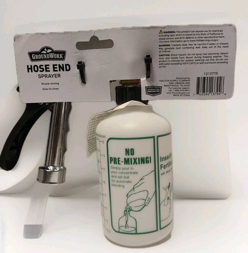 GROUND WORK HOSE END SPRAYER( Based on Walter pressure).