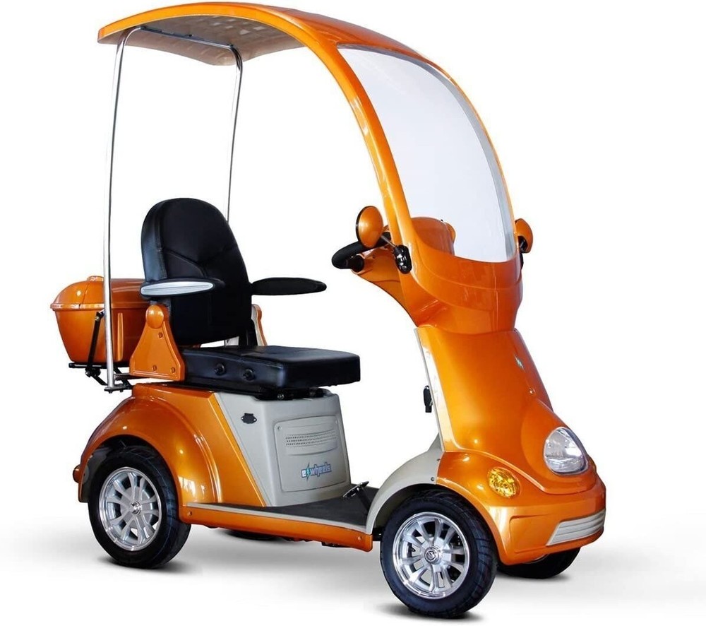 Mobility Scooter with Canopy Color: Orange