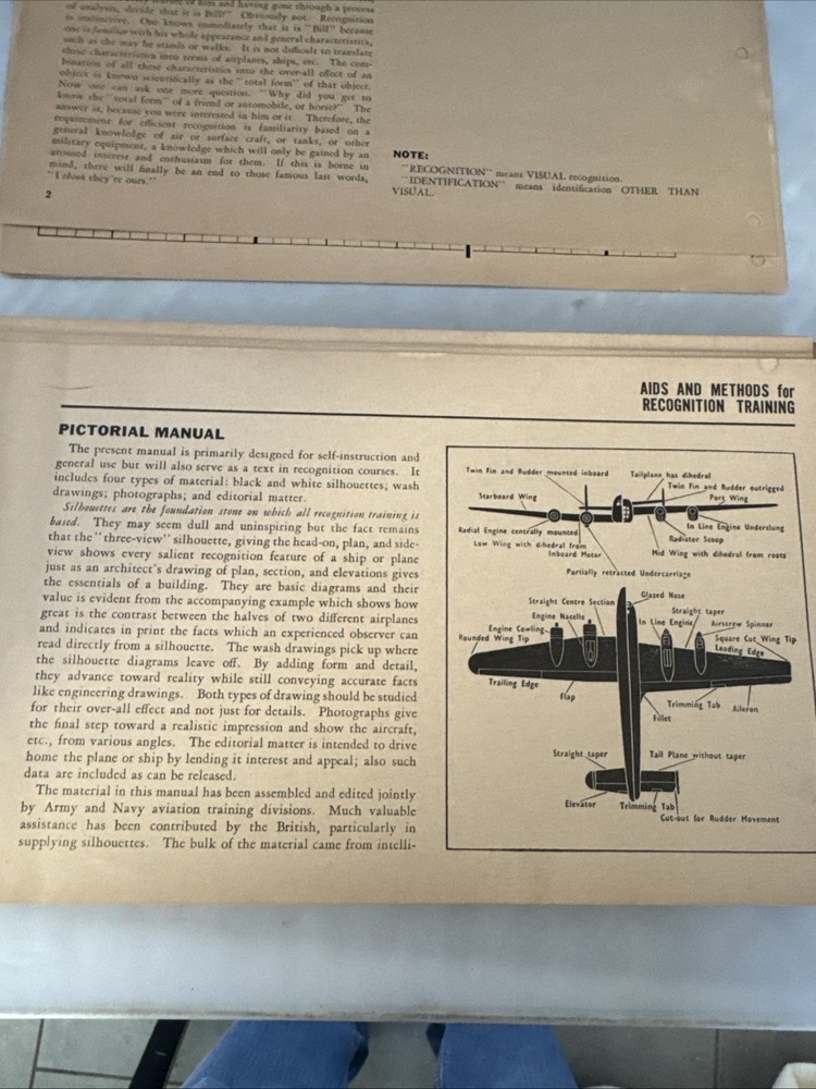 WWII Navy Dept Aircraft Recognition Training Document
