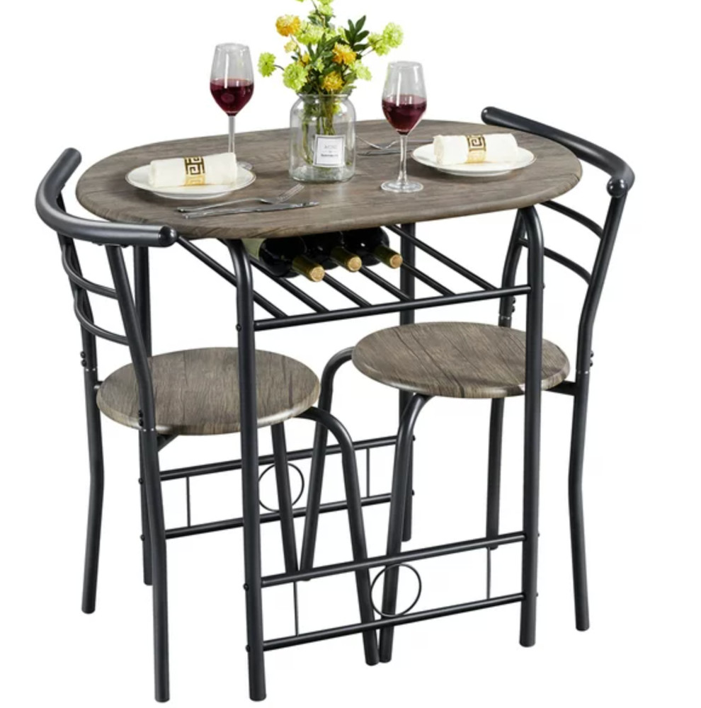 3 piece wooden dining table set