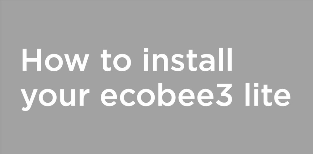 Ecobee3 Lite Owner's Installation Guide Instructions Reprint