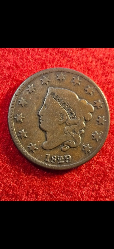 1829 large cent medium letters N-5