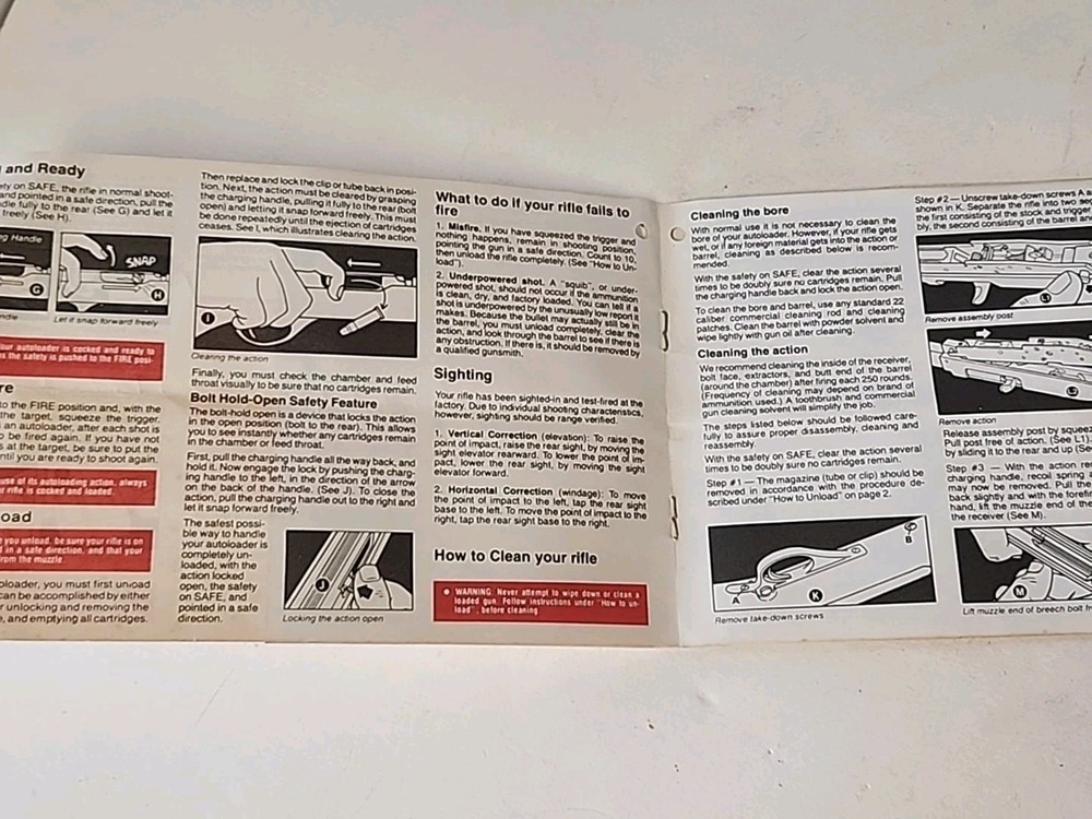 1982 Glenfield Model 60 Autoloader Owners Manual