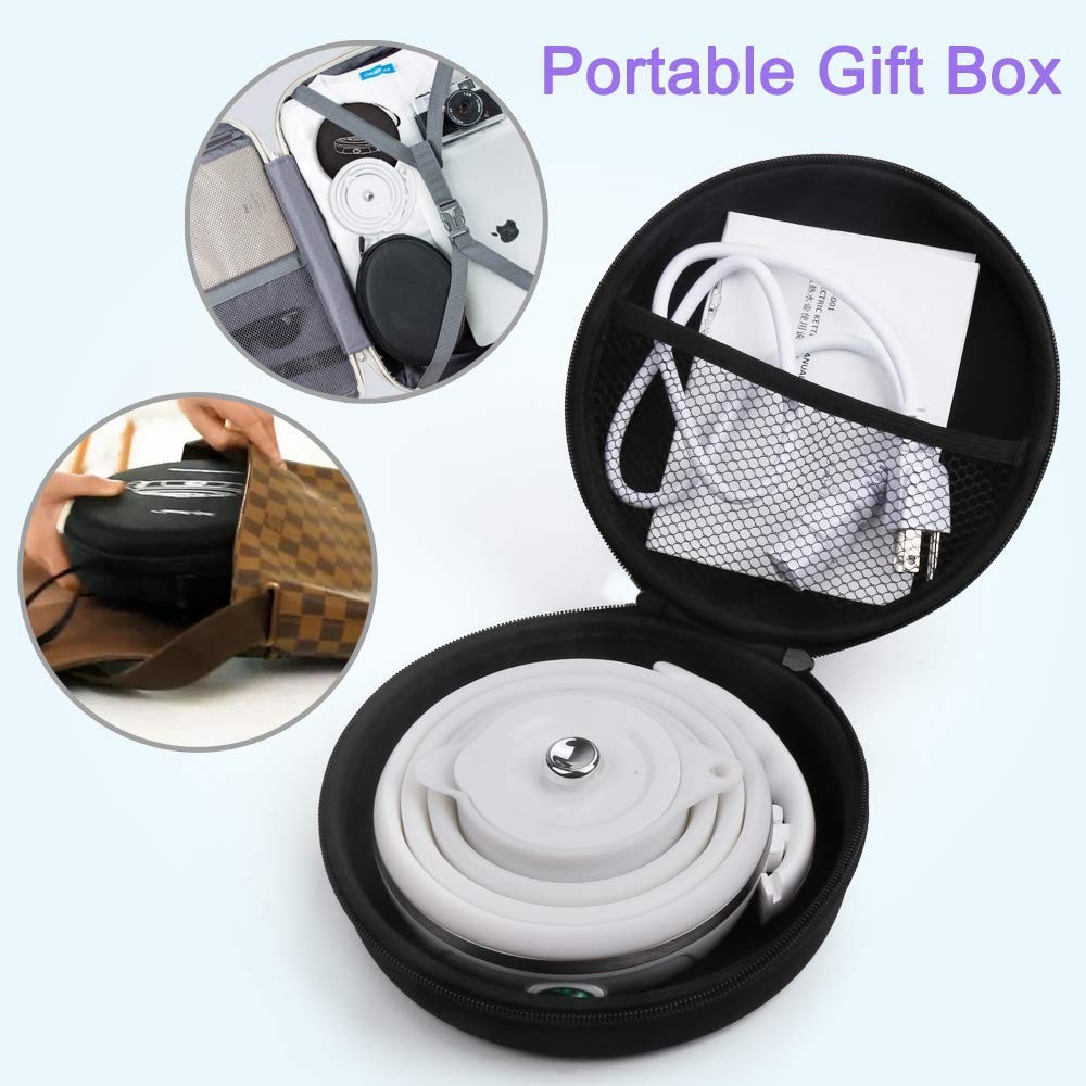 Upgrade Travel Kettle, Food Grade Silicone Dual Voltage 110-220V Ultrathin Po...