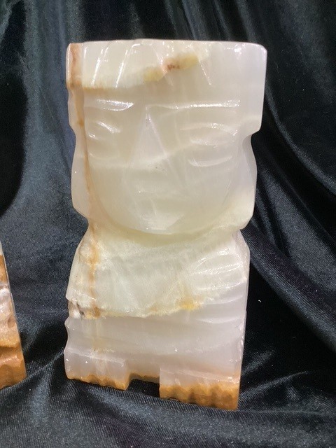 Set of Marble Onyx Bookends. Heavy