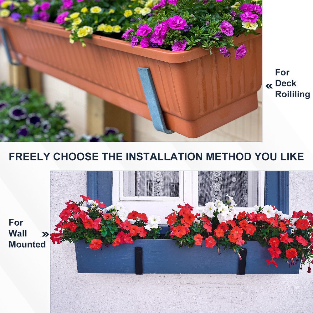 Adjustable Window Planter Box Brackets Universal Window Box Holder (8 PCS)