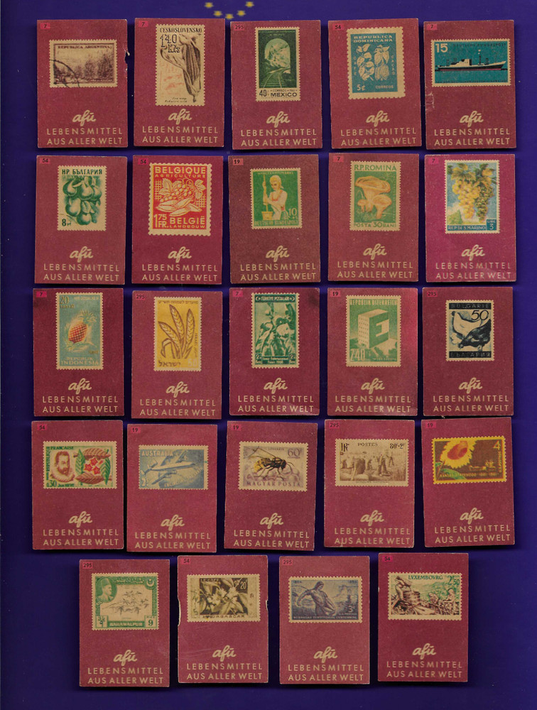 OLD WORLD STAMPS on matchbox labels