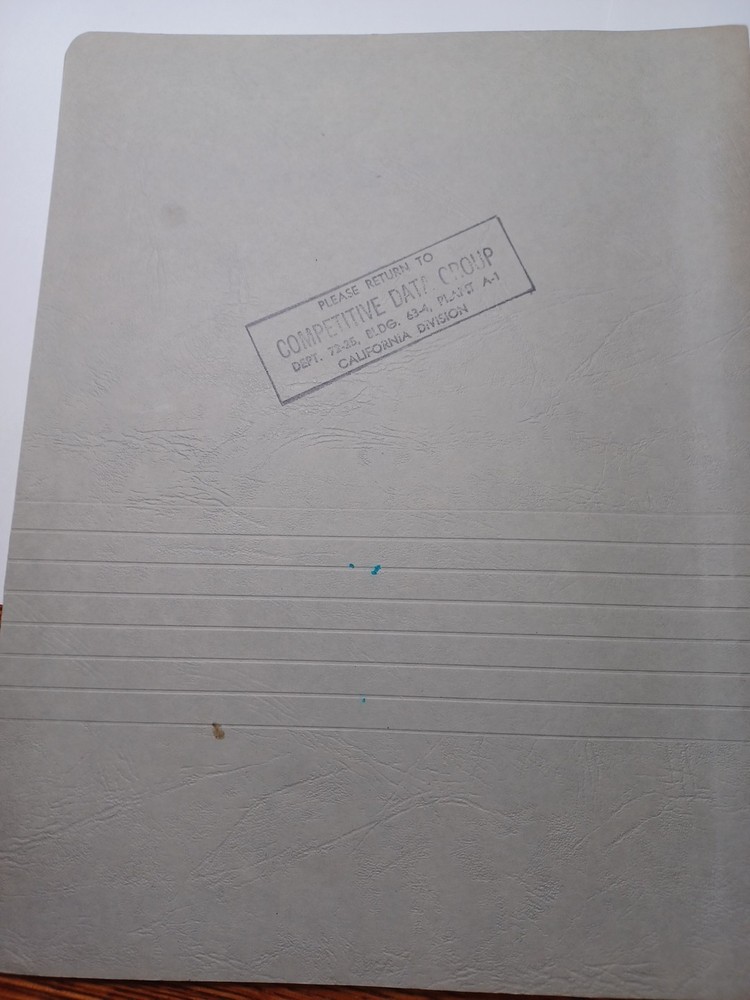 Lockheed Aircraft Bell X 14 Handwritten Informational Folder JRR47