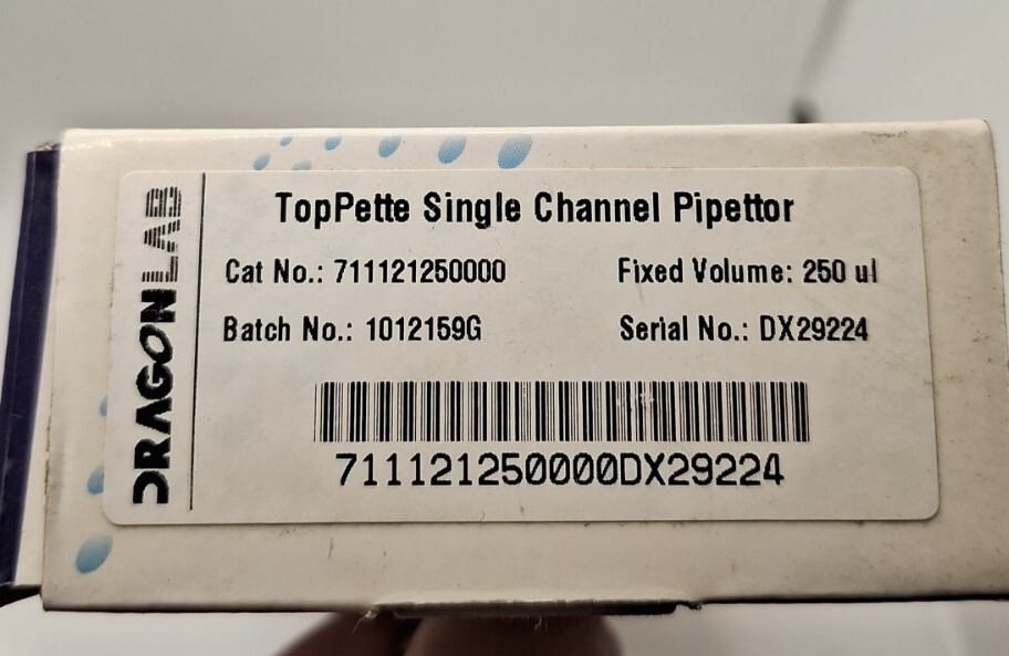 DLAB 21R781 Micropipette, Pipette, Single, Fixed, 250micron