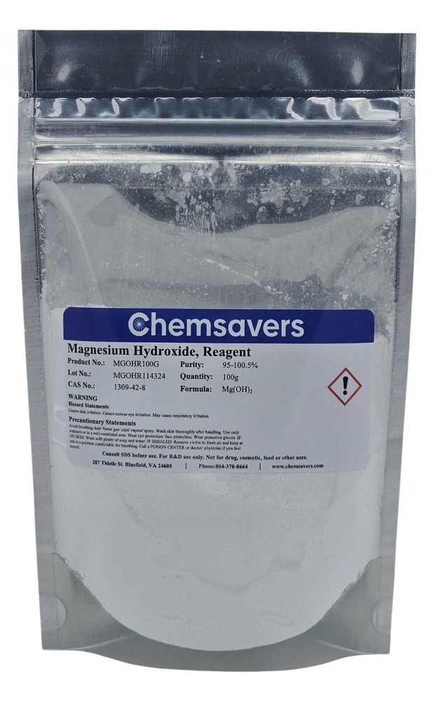 Magnesium Hydroxide, Reagent, 95-100.5%, 100g