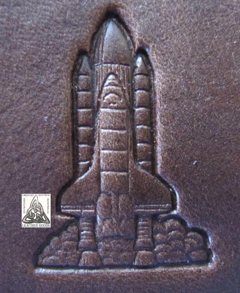 Space Shuttle 1" Leather Stamp Tool Outer Space NASA