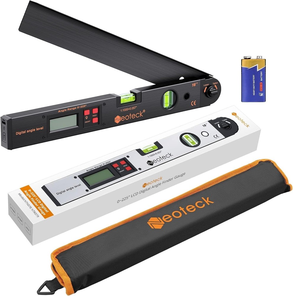 Versatile Digital Angle Measuring Tool with Carry Bag - Ideal for DIY Projects