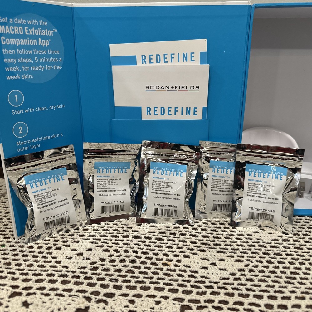 Rodan + Fields Redefine Macro Exfoliator Device With User Guide & Accessories