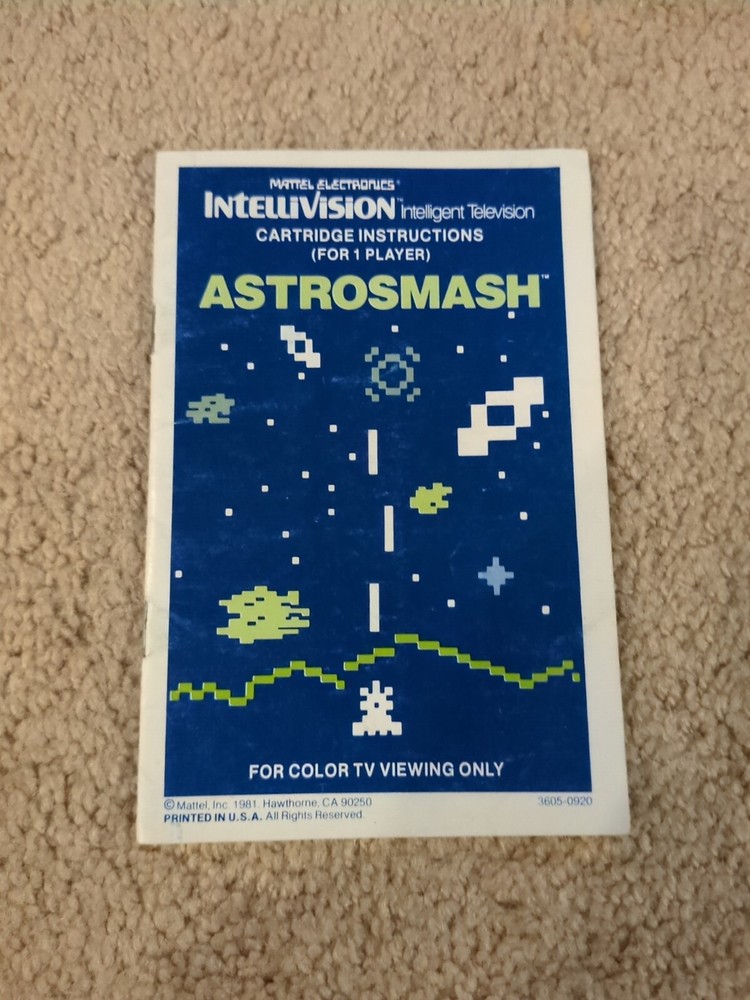 Astrosmash Intellivision Manual